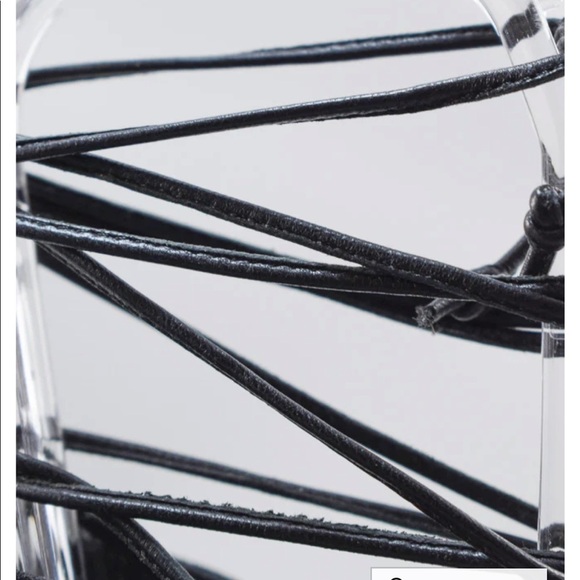 Saint Laurent Black Tribute Ghillie Suede Lace Up Sandals Heels Size 36 - Picture 10 of 16